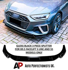 Audi A4 S4 S Line B9.5 FACELIFT Gloss Black Front Splitter Spoiler Lip Kit 2020+