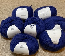 Rico Designs Extra Fine Superwash 100% Merino In Royal Blue. 7 X 50g Balls