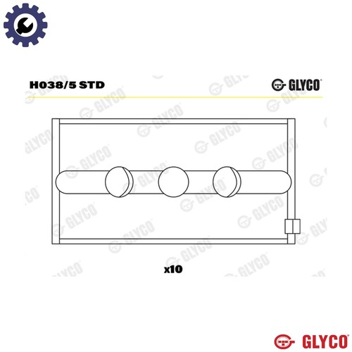 Crankshaft bearing h038 std - bearing,