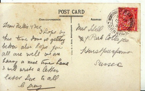 Genealogy postcard hill - -,