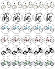 Bicycle Cupcake Toppers Edible