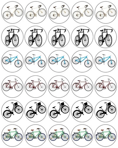 Bicycle cupcake toppers edible - bicycle,