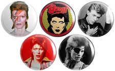 5 x David Bowie BUTTON PIN