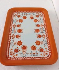 VINTAGE WORCESTER WARE ORANGE TUDOR FOLDING TABLE TRAY RETRO CAMPING CAMPER VAN 