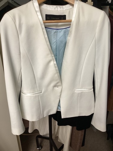 Zara womens white tuxedo short - zara,