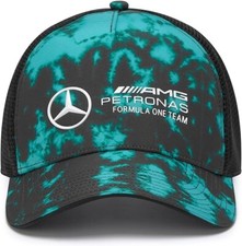Mercedes AMG Petronas F1 Tie Dye Trucker Baseball Cap Hat Blue