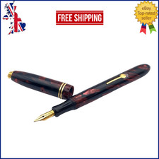 VINTAGE MINI BRITISH FOUNTAIN PEN PINK & BLACK SEMI FLEXIBLE 14K GOLD MEDIUM NIB