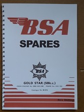 BSA GOLDSTAR DBD34 500 PARTS BOOK / CATALOGUE  FOR 1958 ONWARDS MODELS 