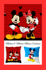 Childrens Mickey & Minnie Mouse Complete Cushion - Case & Core 45 x 45 cm CHOOSE