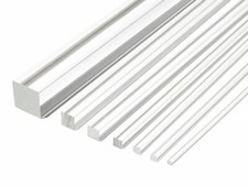 Square Acrylic Rod Perspex Solid Clear Plastic Bar Profile 500mm Long Lengths