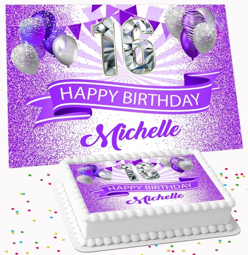 Purple glitter birthday - glitter, party