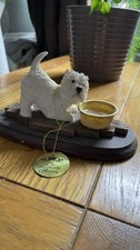 Westie Ornament Dog with Bowl Mounted Leonardo Collection Figurine West Highland