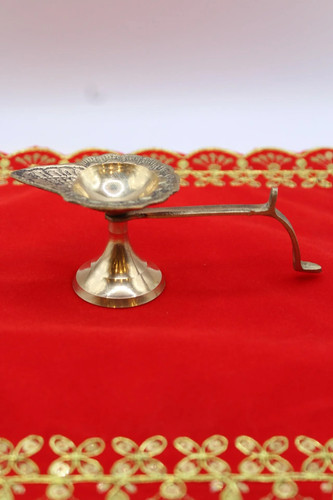 Aarti brass diya - brass, handle