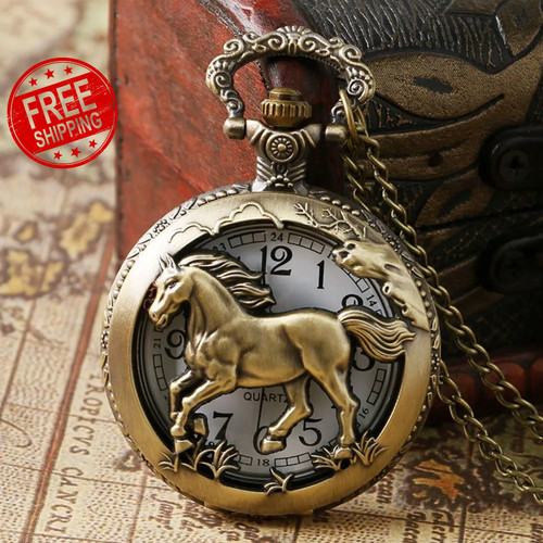 Vintage bronze horse pocket - bronze,