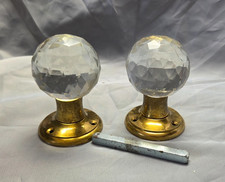 2x Crystal cut glass mortice