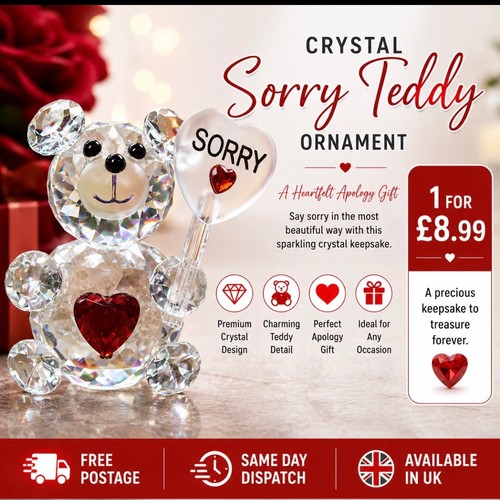 Crystal clear teddy glass - clear,