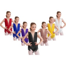 Girls Sparkle Fringed Rhythmic Gymnastics Dance Leotard Figure Skating Jumpsuit