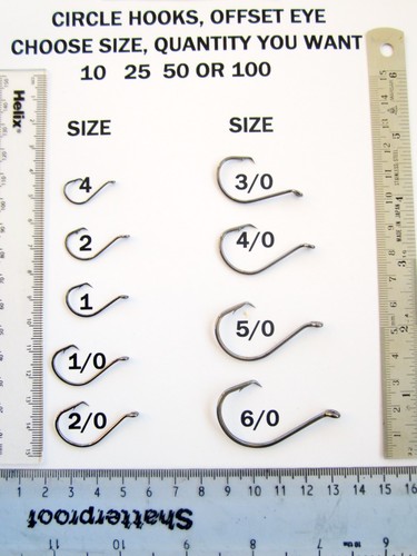 Circle fishing hooks offset - circle,