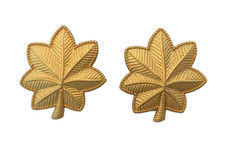U.S. Army & U.S. Air Force Majors metal rank insignia. PAIR of gilt metal badges
