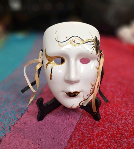 Vintage porcelain mask with - porcelain,