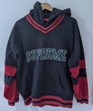 Supreme FW20 Hooded Hockey Sweatshirt Hoodie Size Medium Black And Red Free P+P