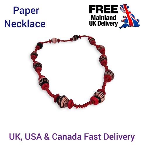 Recycled paper bead necklace - bead,