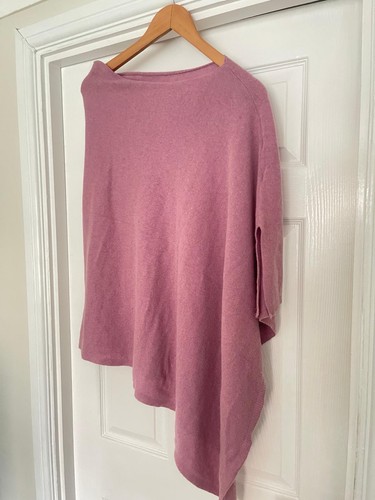 Pink cashmere blend poncho - blend,