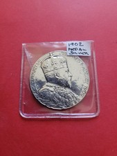 1902 CORONATION KING EDWARD VII QUEEN ALEXANDRA SILVER MEDALLION