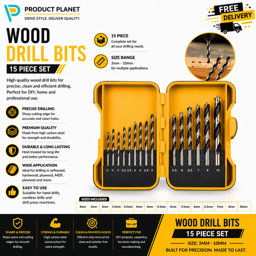 Piece wood drill - drill, set