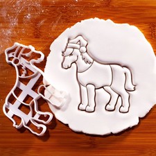 Horse with Santa Hat Cookie