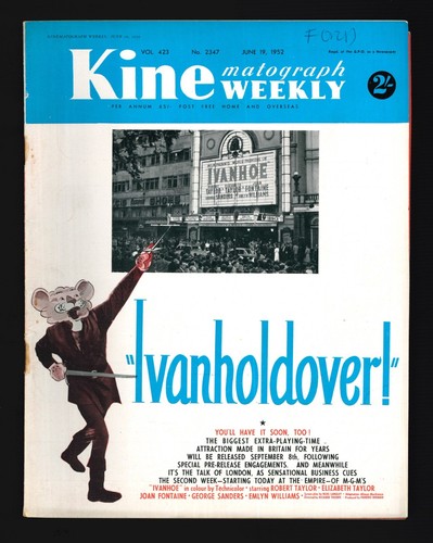 Kine weekly magazine back - kine,
