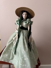 Franklin Mint GWTW Scarlett O'Hara  Porcelain  Barbeque  Twelve Oaks l Doll