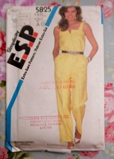 Vintage 80s Simplicity Sewing Pattern Womens Jumpsuit Size 12 - 16 Uncut