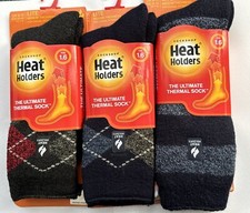 3 Pack Pattern Heat Holders Socks Thermal Tog 1.6 size 6-11 Various Colours