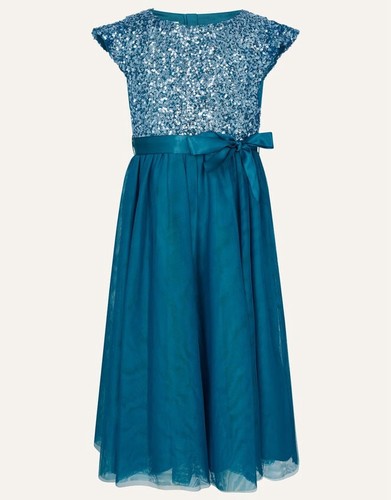 Monsoon teal sequence dress - teal,