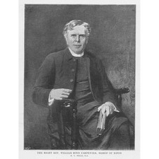 REV. WILLIAM BOYD CARPENTER Bishop of Ripon - Antique Print 1897
