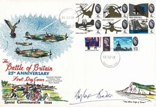 Douglas BADER RAF Flying ACE RARE Signed Autographed First Day Cover FDC + COA