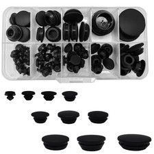 66 Pcs 10 Sizes Black Silicone