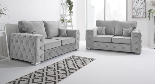 Plush velvet corner sofa - velvet,