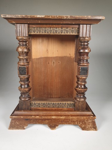 Vintage wooden mantel - vintage, clock