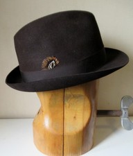 Vintage Failsworth Brown Felt Trilby Hat Size 58 cm. 7 1/8th VGC