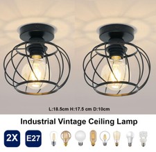 2X Ceiling Light Retro Lamp Metal Chandeliers Modern Pendant Lamp Bedroom E27