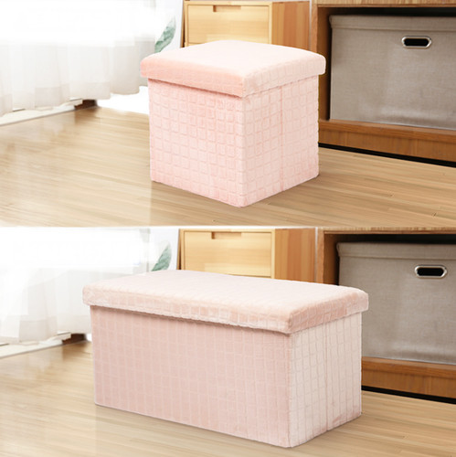Velvet storage ottoman - velvet,