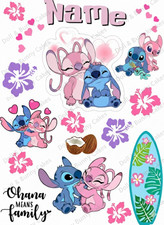 Stitch and Angel Personalised Cake Decorations, Premium Edible Icing Sheet