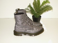 Dr. Martens 1460 PASCAL GLITTER sparkle boots silver 8-eyelet UK 4 EU 37 US 6