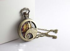   Unusual  Nightmare Before Christmas Silver Jack Skellington Necklace Watch 