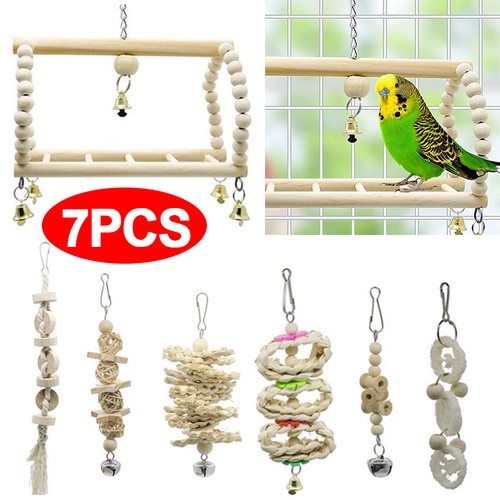 Pack parrot toys - 7, rope