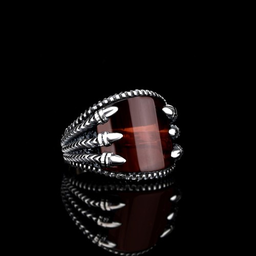 Garnet claw men - men’s, ring
