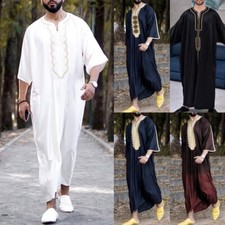 Men Long Gown Muslim Prayer