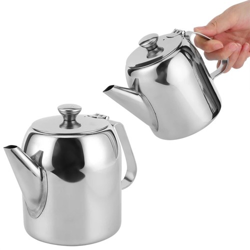 Stainless steel metal teapot - steel,